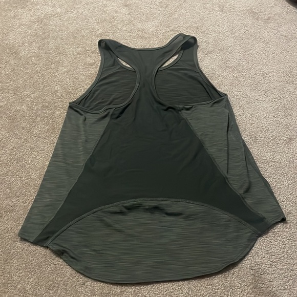 Green Modeled Mesh Workout Tank - Picture 2 of 3